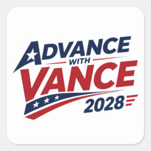 Adesivo Quadrado JD Vance Para Eleição Presidencial de 2028 