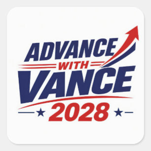 Adesivo Quadrado JD Vance Para Eleição Presidencial de 2028 