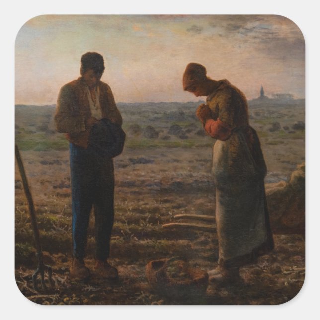Adesivo Quadrado Jean-Francois Millet - Angelus (Frente)