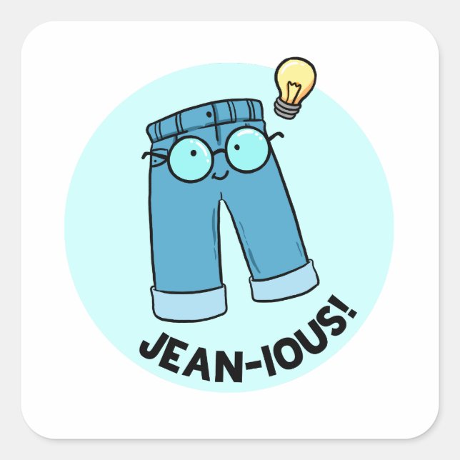 Adesivo Quadrado Jean-ius Denim Pants Pun Sticker (Frente)
