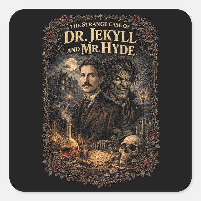 Adesivo Quadrado Jekyll e Hyde (Frente)