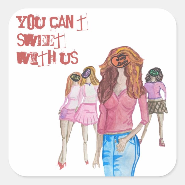 Adesivo Quadrado Jelly Bean Girls Sticker (Frente)