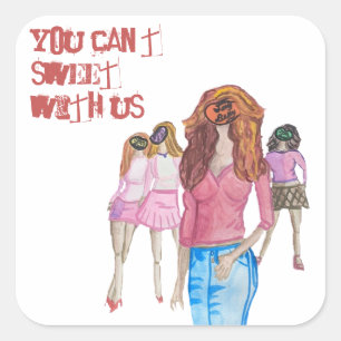 Adesivo Quadrado Jelly Bean Girls Sticker