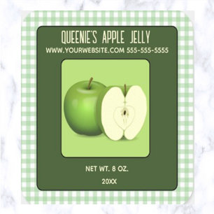 Adesivo Quadrado Jelly Verde da Apple Editável
