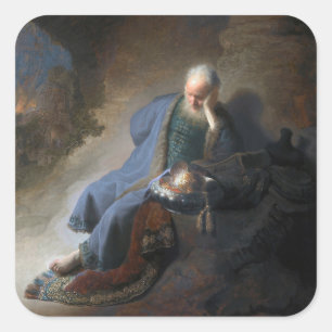 Adesivo Quadrado Jeremiah Lamentando a queda de Jerusalém, Rembrand