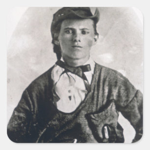 Adesivo Quadrado Jesse Woodson James (foto de b/w)