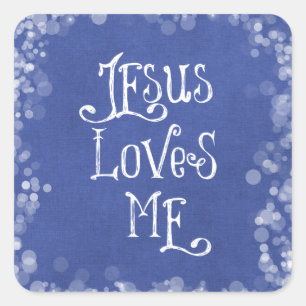 Adesivo Quadrado Jesus ama-me