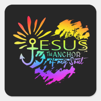 Adesivo Quadrado Jesus Anchor of My Soul – Heart Cross