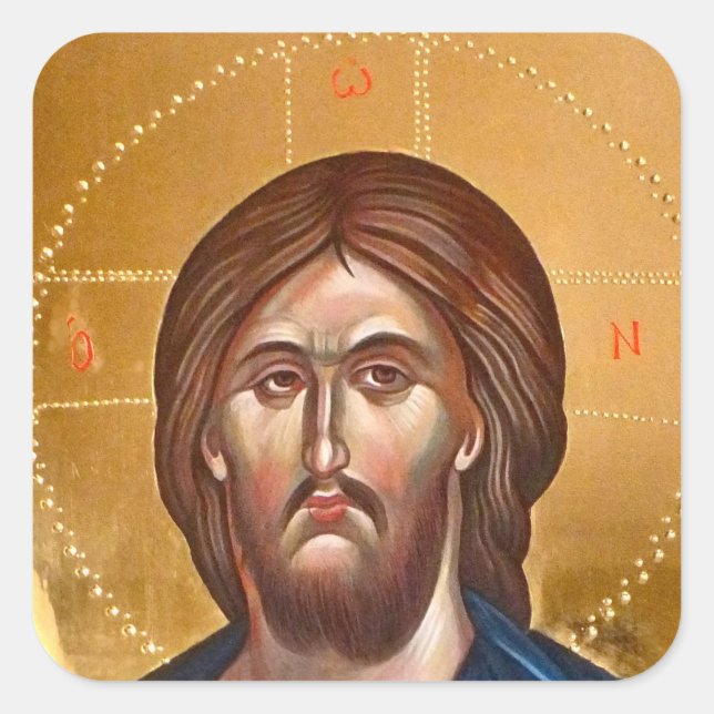 Adesivo Quadrado Jesus Christ Pantocrator Painting (Frente)