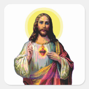 Adesivo Quadrado Jesus Christus no estilo de arte Pop