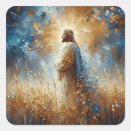Adesivo Quadrado Jesus - Coleção de Arte da Série Jesus