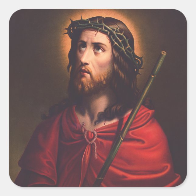Adesivo Quadrado Jesus com Coroa de espinhos (Frente)
