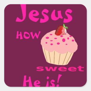 Adesivo Quadrado Jesus Como ele é doce, Bíblia, personalize-o