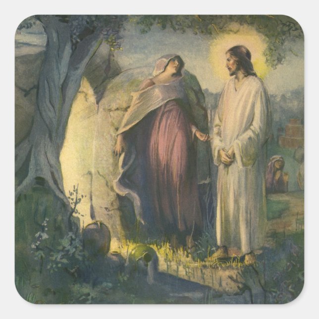 Adesivo Quadrado Jesus Cristo Risen by the Tomb by ML Greer (Frente)