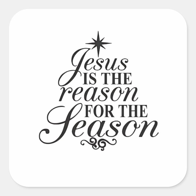 Adesivo Quadrado Jesus É A Razão Da Temporada De Natal  (Frente)