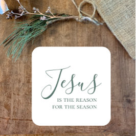 Adesivo Quadrado Jesus é a razão para a temporada Faith Christmas