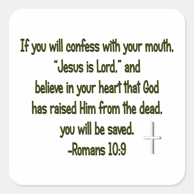 Adesivo Quadrado Jesus é Deus (Frente)