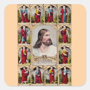 Adesivo Quadrado Jesus e os doze apóstolos