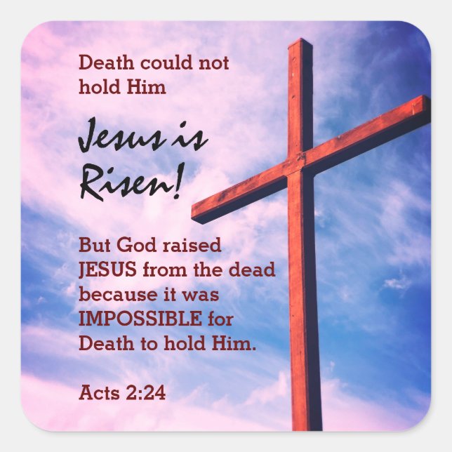 Adesivo Quadrado JESUS É Páscoa RISEN (Frente)