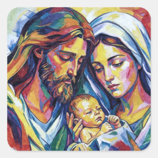 Adesivo Quadrado Jésus Marie et Joseph