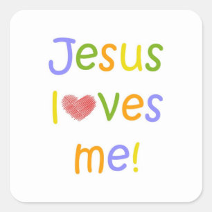 Adesivo Quadrado Jesus me ama