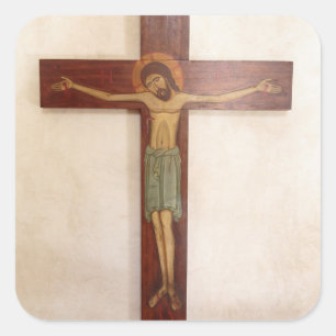 Adesivo Quadrado Jesus na Cruz Arte