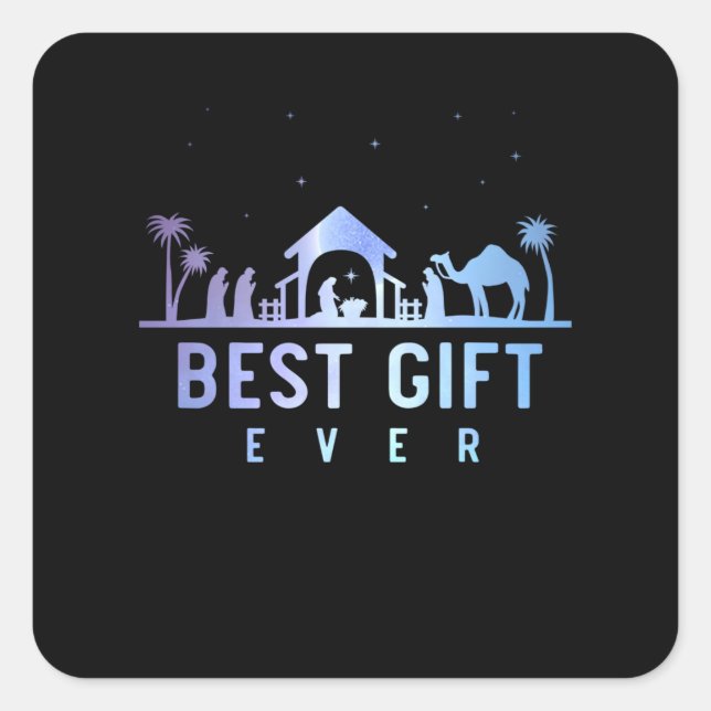 Adesivo Quadrado Jesus Natividade Natal Religioso Cristão (Frente)