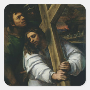 Adesivo Quadrado Jesus que leva a cruz, c.1535 (óleo no painel)