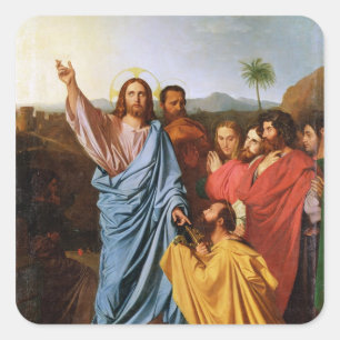 Adesivo Quadrado Jesus que retorna as chaves a St Peter, 1820