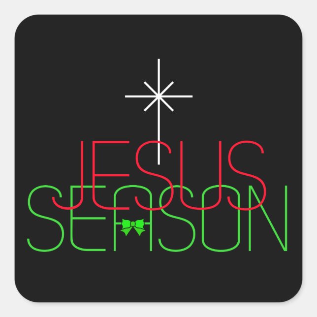 Adesivo Quadrado Jesus Season (Frente)