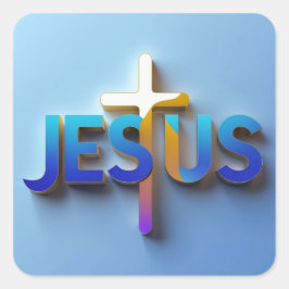 Adesivo Quadrado Jesus Sticker - Christian Faith Decal Ai design