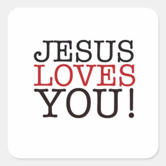Adesivo Quadrado Jesus Te Ama!
