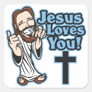 Adesivo Quadrado Jesus te ama