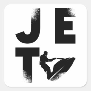 Adesivo Quadrado Jet Ski Rider Water Sports Jetski Jet Skiing