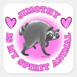 Adesivo Quadrado JIMOTHY É MEU ANIMAL ESPIRITUAL(Pink)