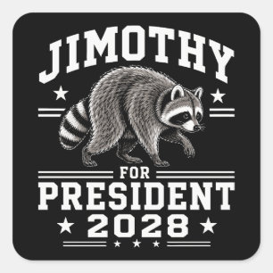 Adesivo Quadrado Jimothy para presidente 2028