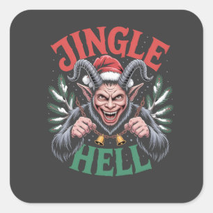 Adesivo Quadrado Jingle Hell Christmas Krampus Mau Xmas