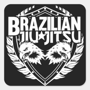 Adesivo Quadrado Jiu Jitsu Emblem