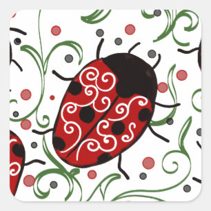 Adesivo Quadrado Joaninha