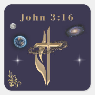 Adesivo Quadrado João 3:16