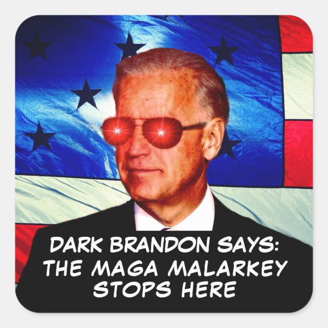 Adesivo Quadrado Joe Biden como Dark Brandon Sticker (Frente)