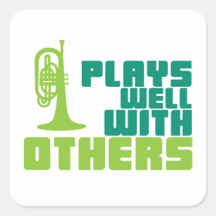 Adesivo Quadrado Joga bem com outros - Mellophone