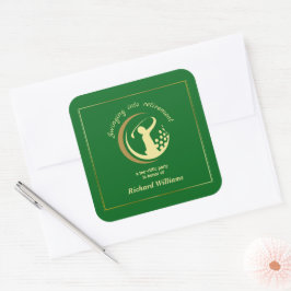 Adesivo Quadrado Jogador Clássico do Ouro Verde do Partido Golf de 