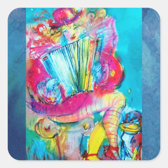 ADESIVO QUADRADO JOGADOR DE ACCORDION À NOITE (Frente)