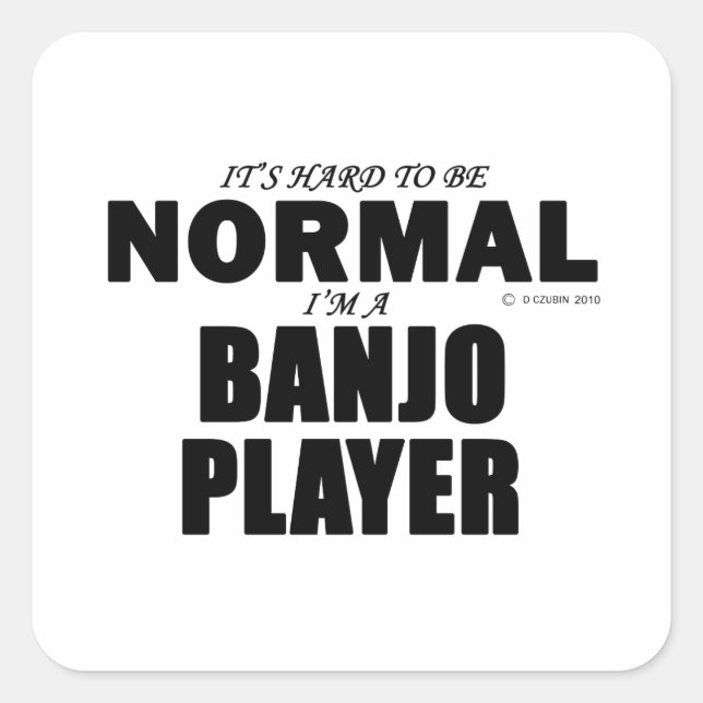Adesivo Quadrado Jogador de Banjo Normal (Frente)