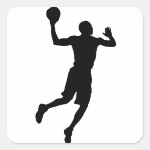 Adesivo Quadrado Jogador de basquete de pop Art Silhouket