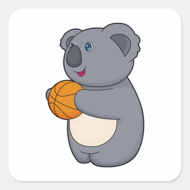 Adesivo Quadrado Jogador de basquete Koala (Frente)