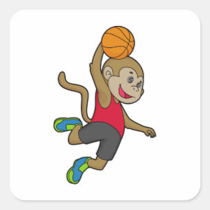 Adesivo Quadrado Jogador de basquetebol