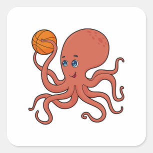 Adesivo Quadrado Jogador de basquetebol do Octopus