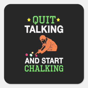 Adesivo Quadrado Jogador de Bilhar   Snooker Start Chalking